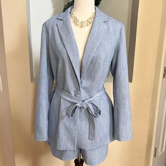 Nine West Women’s M blue Blazer & Shorts Business Set NEW - Picture 3 of 14